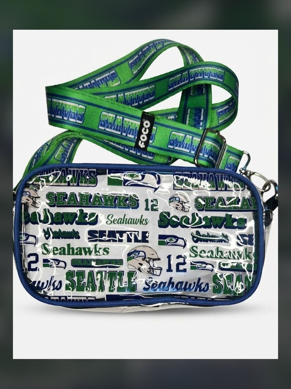 Seattle Seahawks Clear Crossbody Bag - Blue & Green NWOT